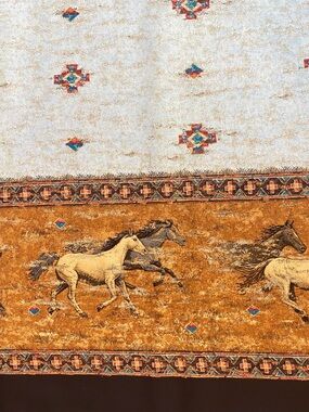 SUNDANCE 5322 Springs Industries Aztec Horse western border print 2 yards New